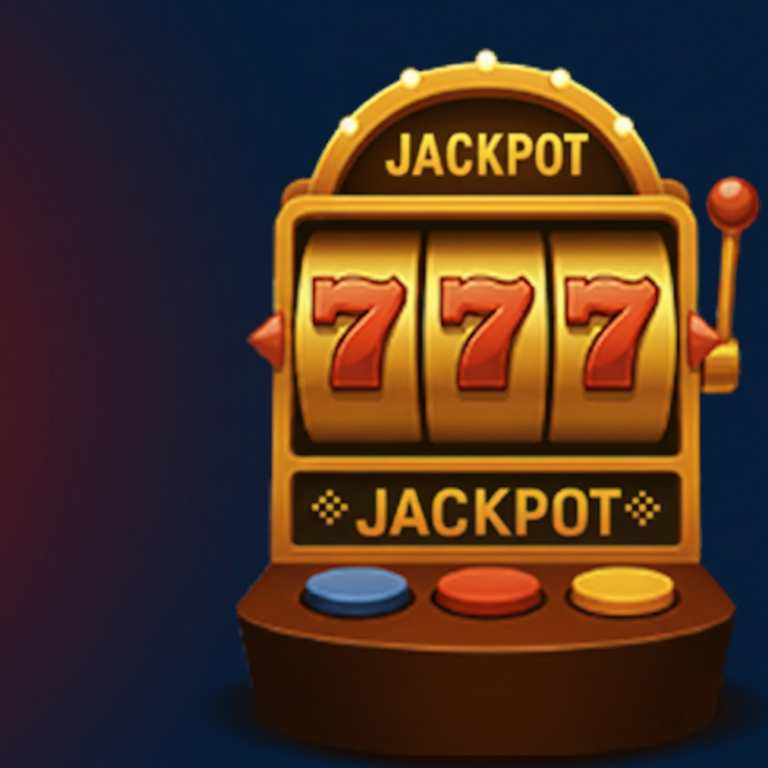 Máquina de slots azul mostrando símbolos triplos 7 com efeitos elétricos em fundo escuro — SpinAndFlix Casino.